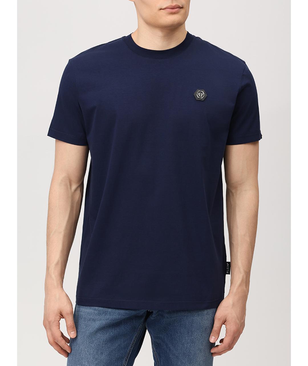 PHILIPP PLEIN Синее хлопковое поло с длинным рукавом, фото 4