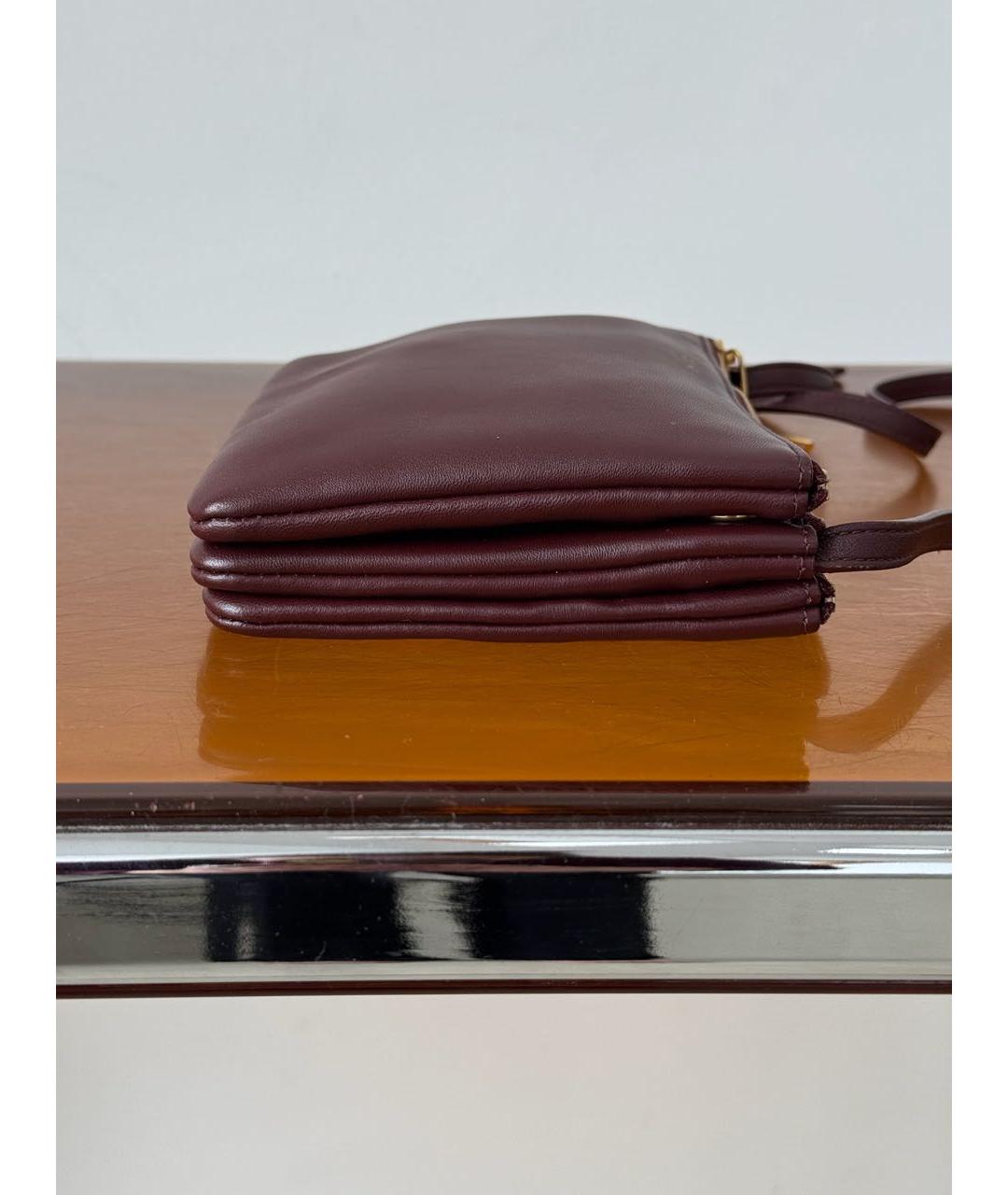 CELINE Бордовая кожаная сумка через плечо, фото 6