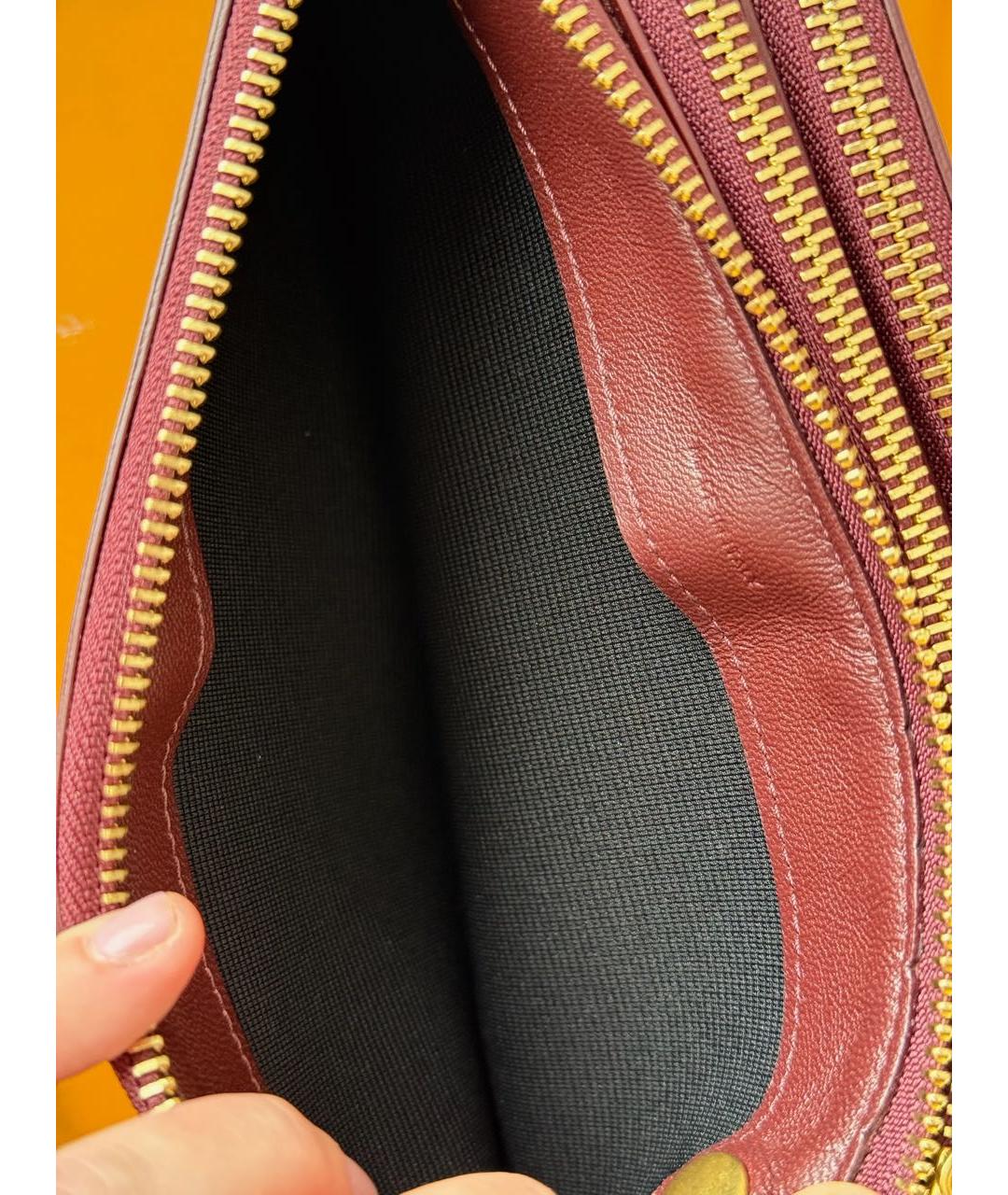 CELINE Бордовая кожаная сумка через плечо, фото 8