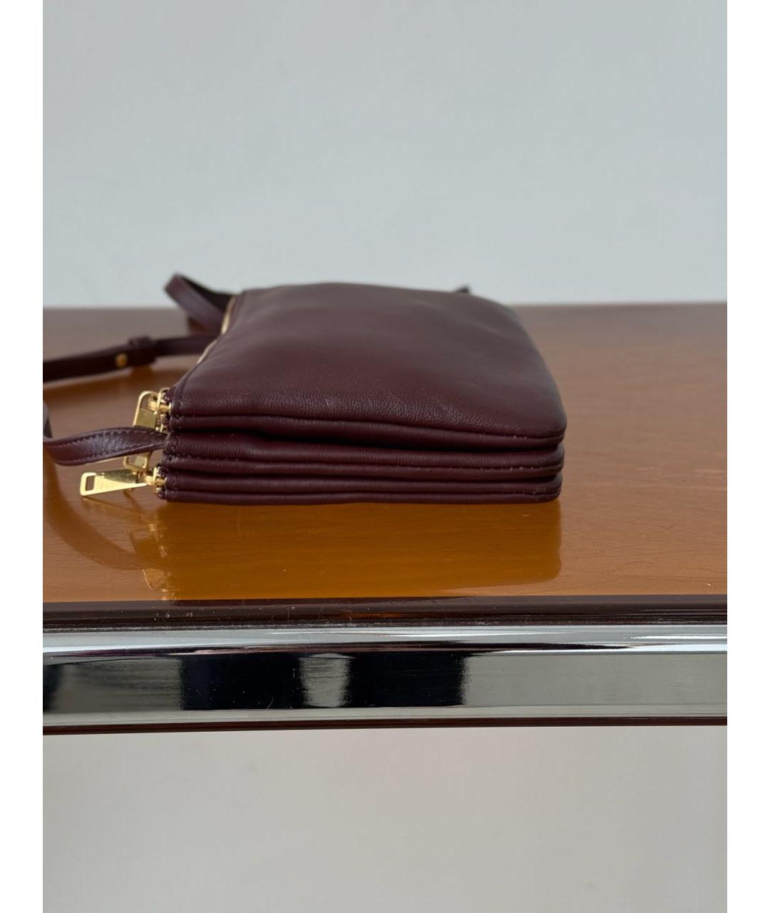 CELINE Бордовая кожаная сумка через плечо, фото 7