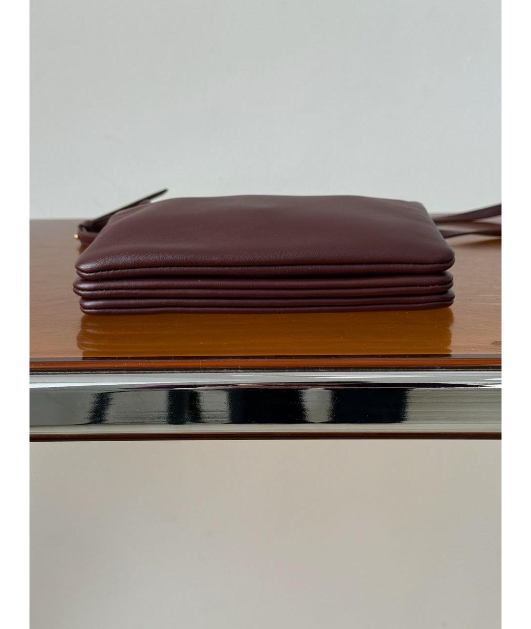 CELINE Бордовая кожаная сумка через плечо, фото 4