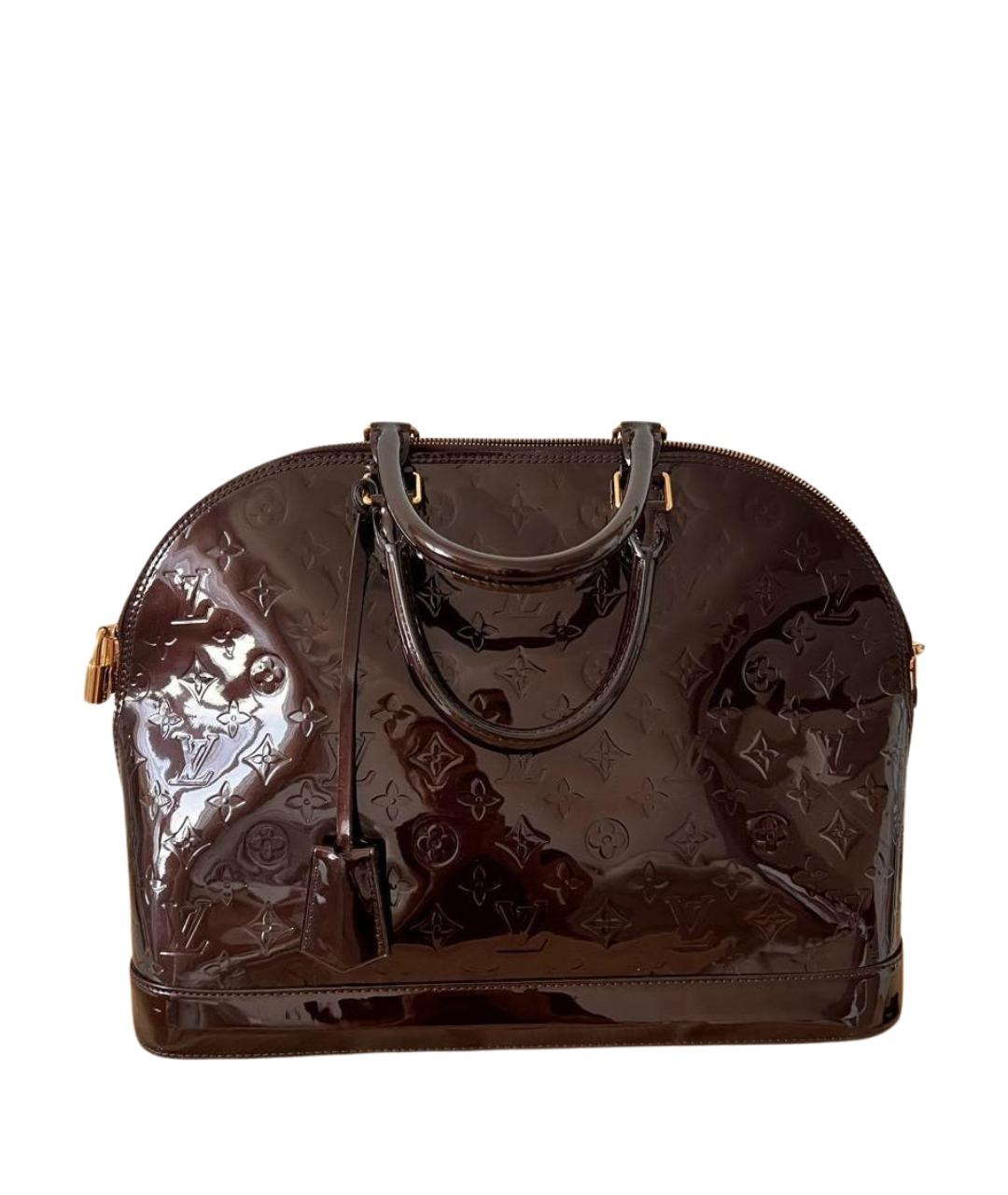 LOUIS VUITTON Бордовая сумка с короткими ручками из лакированной кожи, фото 1