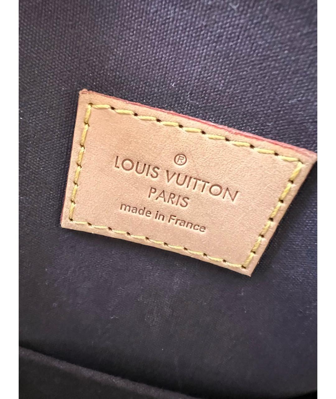 LOUIS VUITTON Бордовая сумка с короткими ручками из лакированной кожи, фото 5