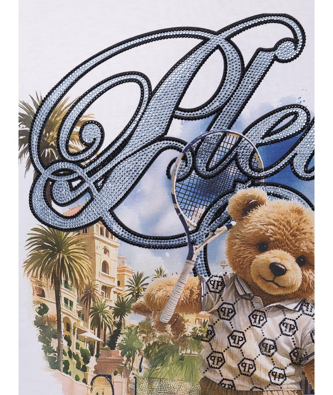 PHILIPP PLEIN Белая хлопковая футболка, фото 6