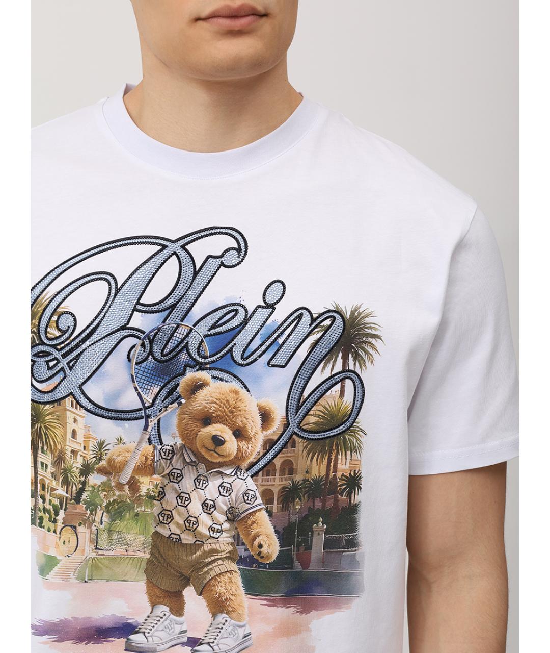 PHILIPP PLEIN Белая хлопковая футболка, фото 5