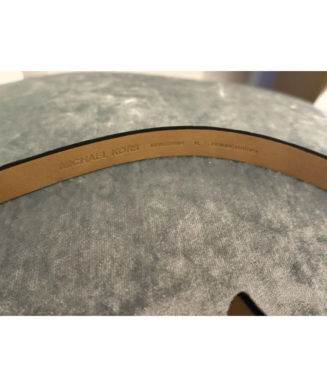 MICHAEL KORS Черный кожаный ремень, фото 3