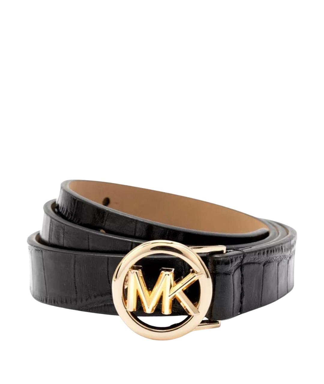 MICHAEL KORS Черный кожаный ремень, фото 1