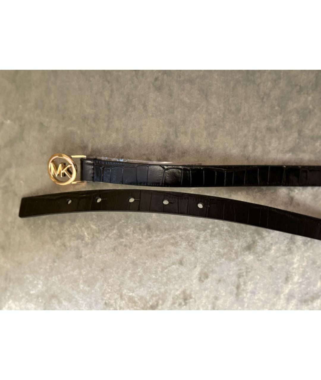 MICHAEL KORS Черный кожаный ремень, фото 7