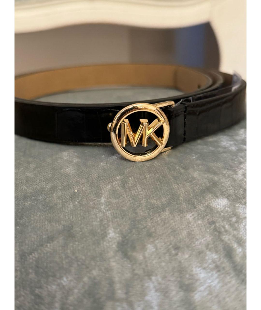 MICHAEL KORS Черный кожаный ремень, фото 8