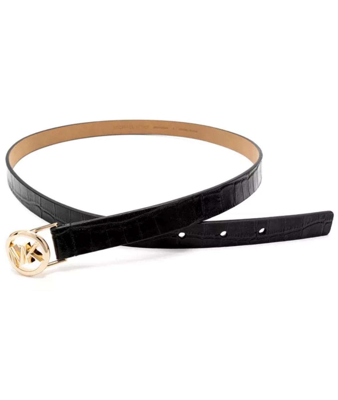 MICHAEL KORS Черный кожаный ремень, фото 2