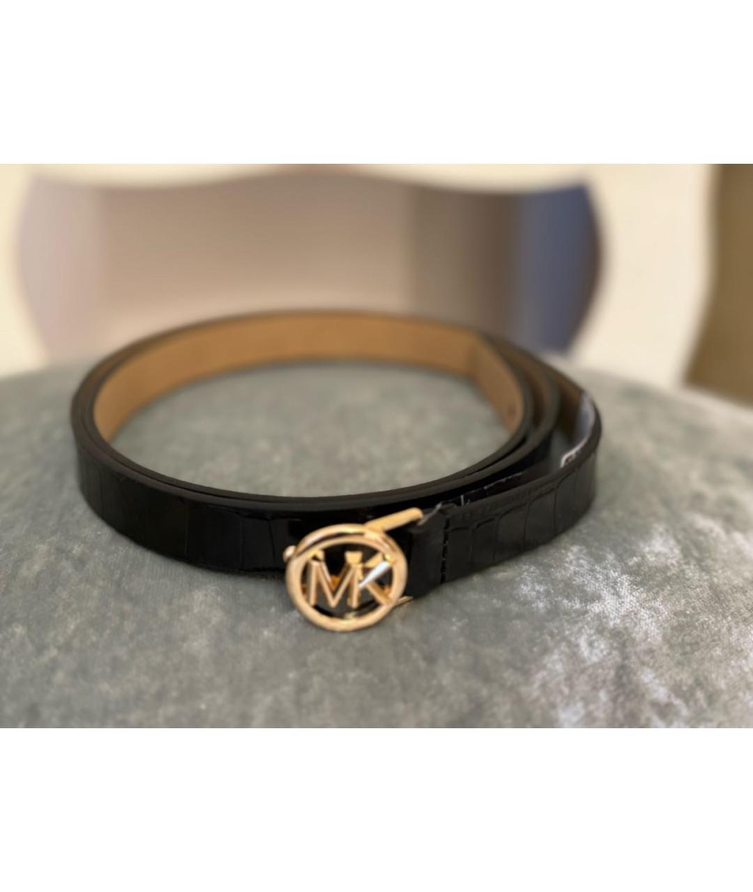 MICHAEL KORS Черный кожаный ремень, фото 6