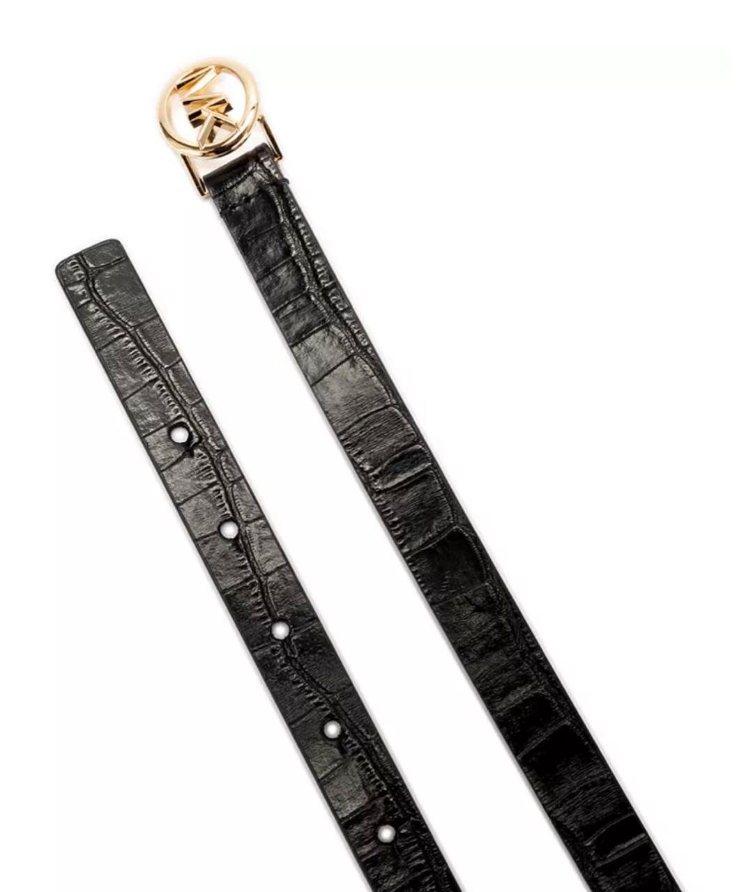 MICHAEL KORS Черный кожаный ремень, фото 4