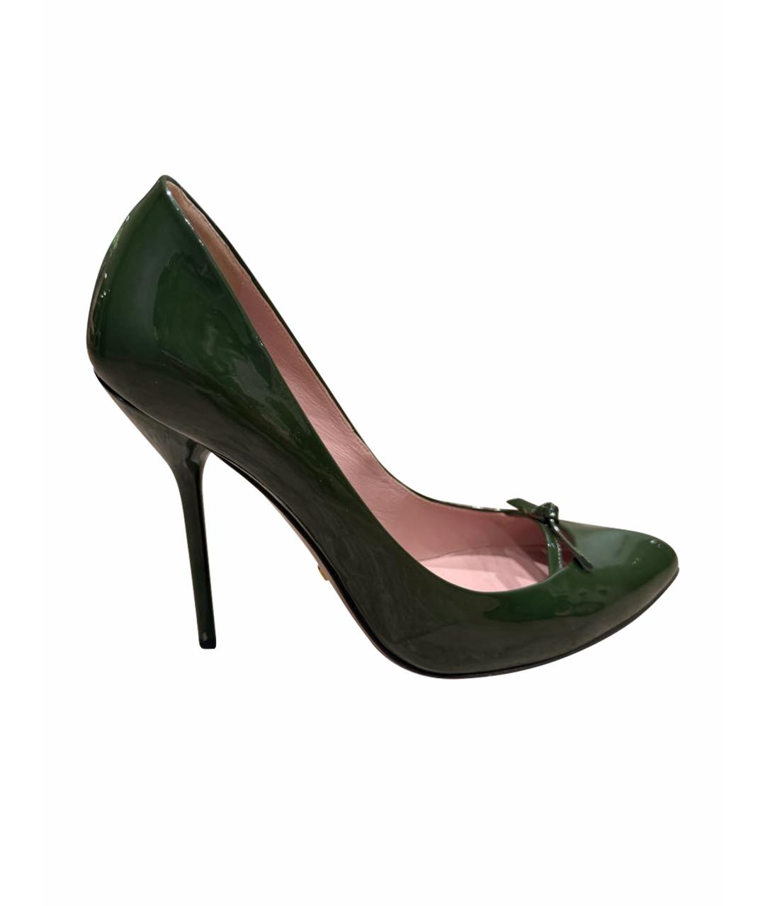 GUCCI Зеленые туфли из лакированной кожи, фото 9