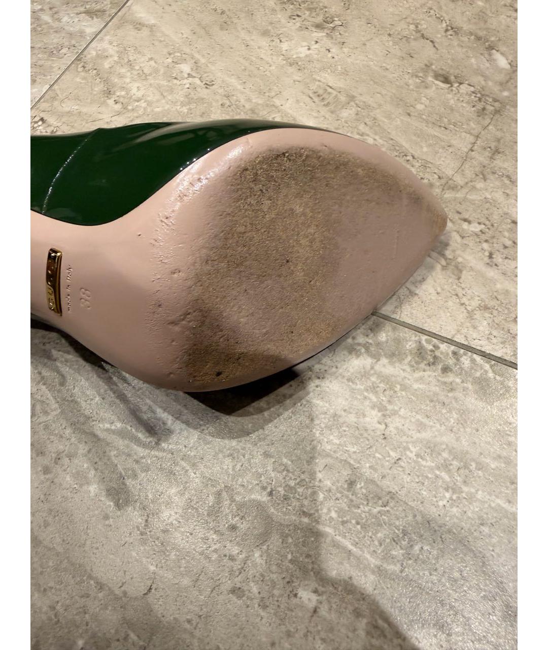 GUCCI Зеленые туфли из лакированной кожи, фото 6