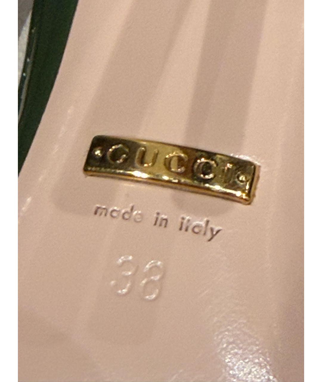 GUCCI Зеленые туфли из лакированной кожи, фото 7