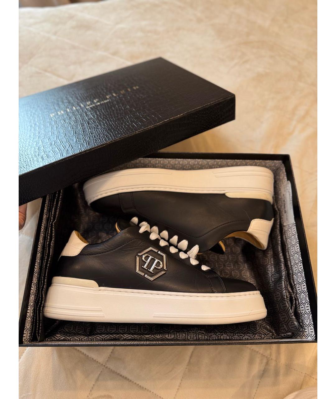 PHILIPP PLEIN Черные кожаные кеды, фото 6