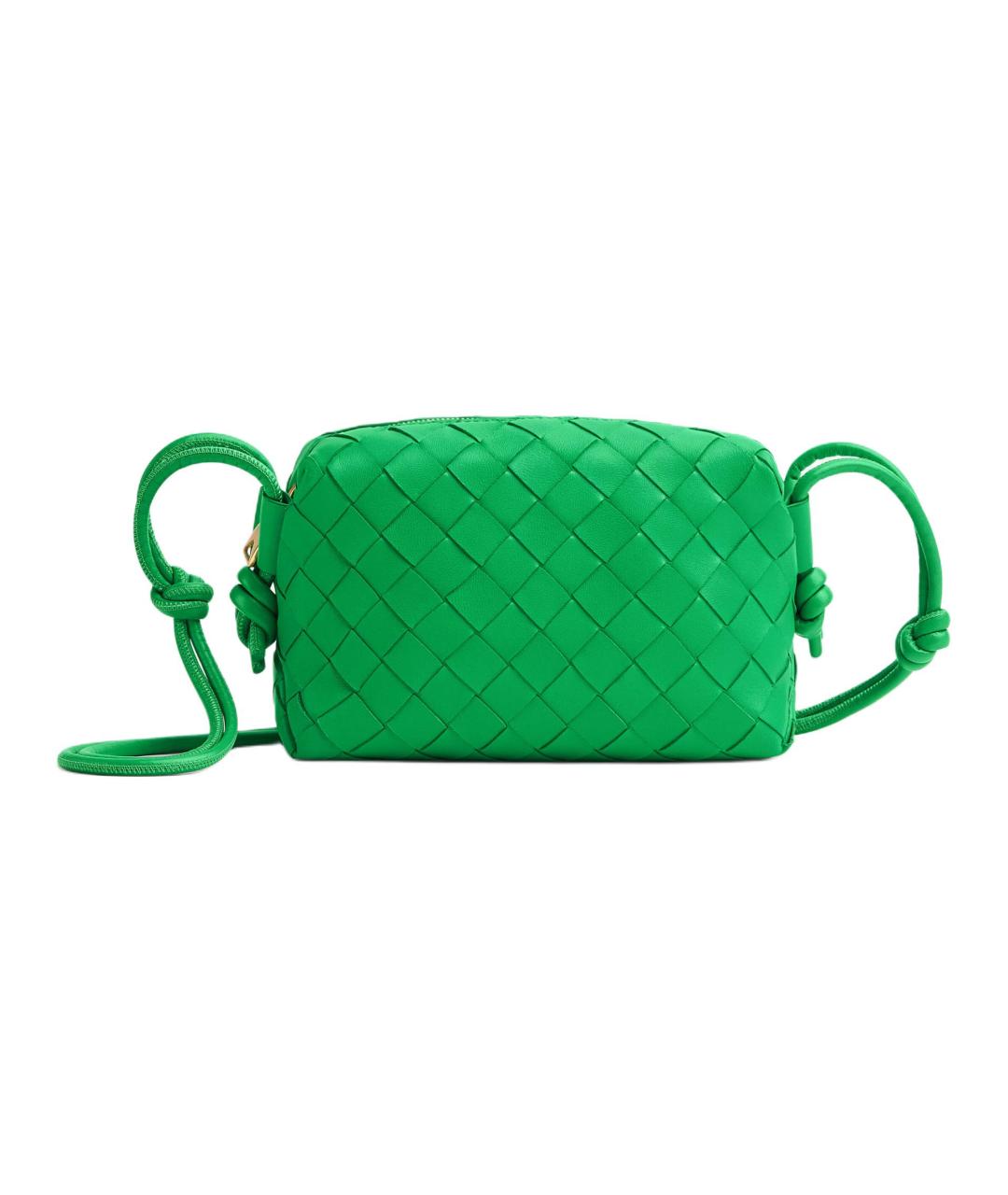 BOTTEGA VENETA Зеленая кожаная сумка через плечо, фото 1