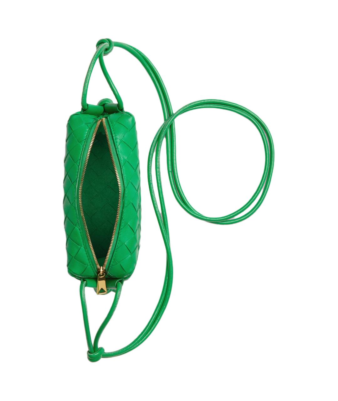 BOTTEGA VENETA Зеленая кожаная сумка через плечо, фото 3