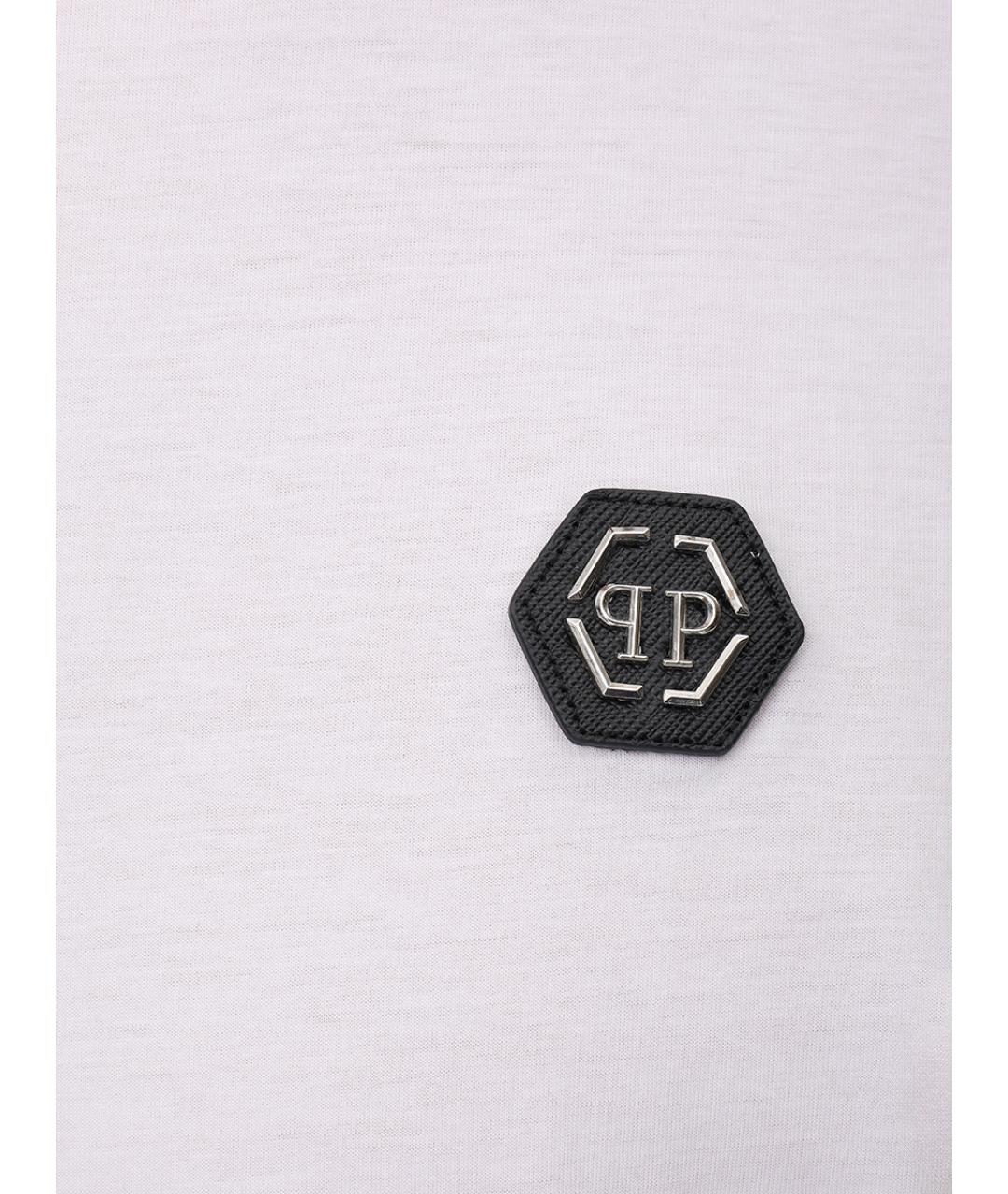 PHILIPP PLEIN Белая хлопковая футболка, фото 6