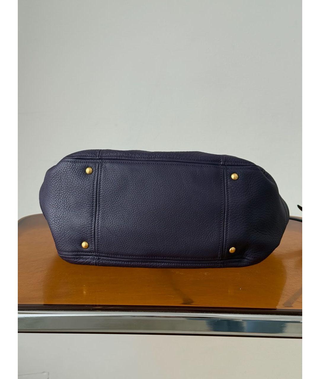 MIU MIU Фиолетовая кожаная сумка тоут, фото 5