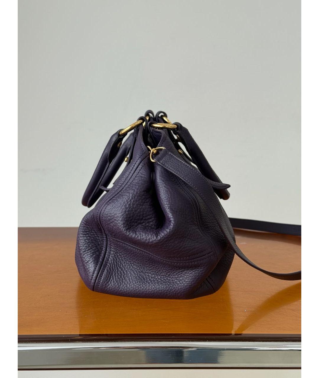 MIU MIU Фиолетовая кожаная сумка тоут, фото 3