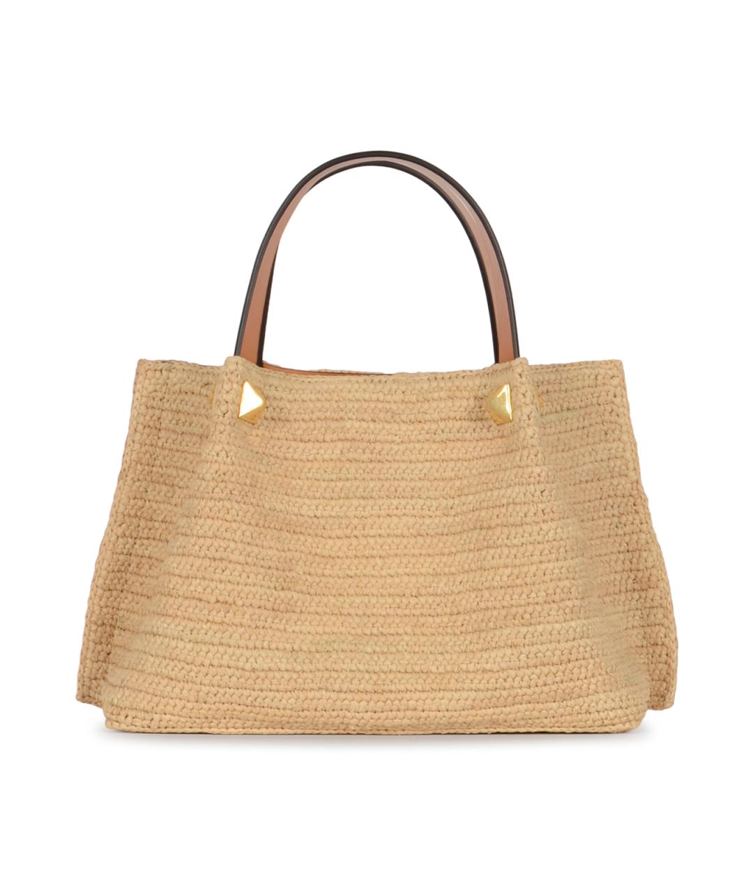 VALENTINO Бежевая пелетеная сумка тоут, фото 3