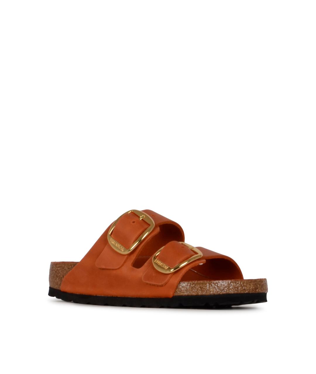 BIRKENSTOCK Оранжевое кожаные сандалии, фото 2