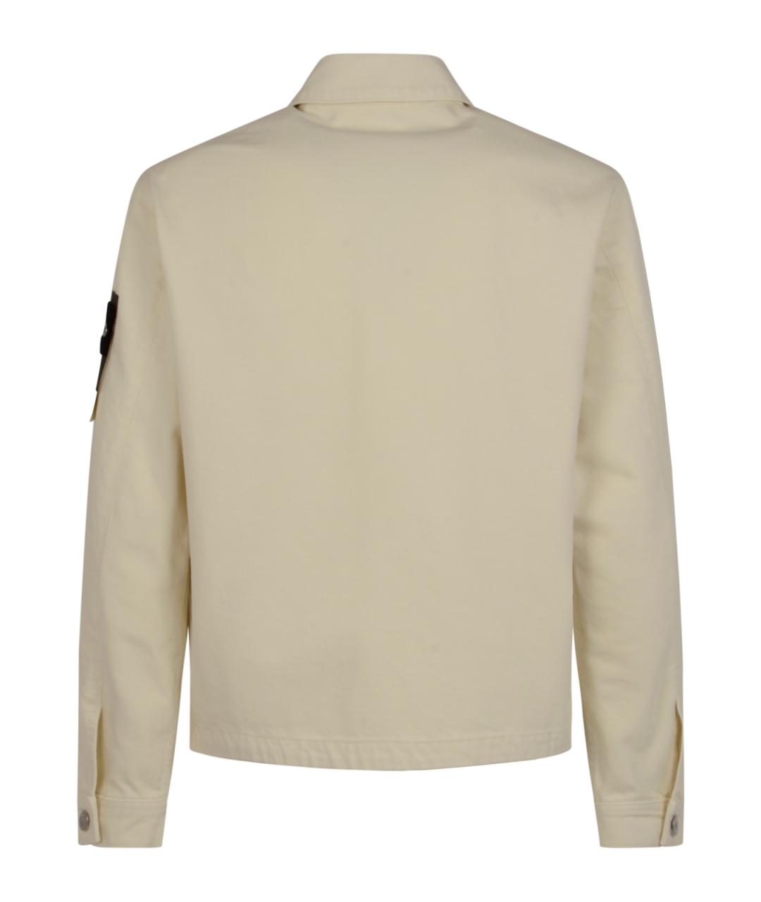 STONE ISLAND Белая хлопковая куртка, фото 2