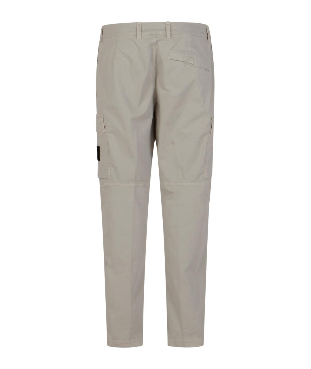 STONE ISLAND Серые хлопковые повседневные брюки, фото 2