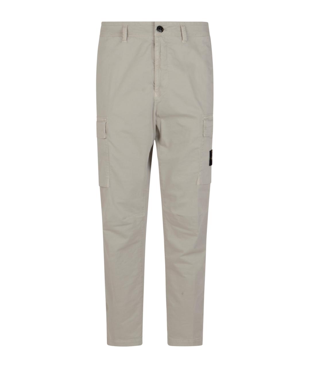 STONE ISLAND Серые хлопковые повседневные брюки, фото 1