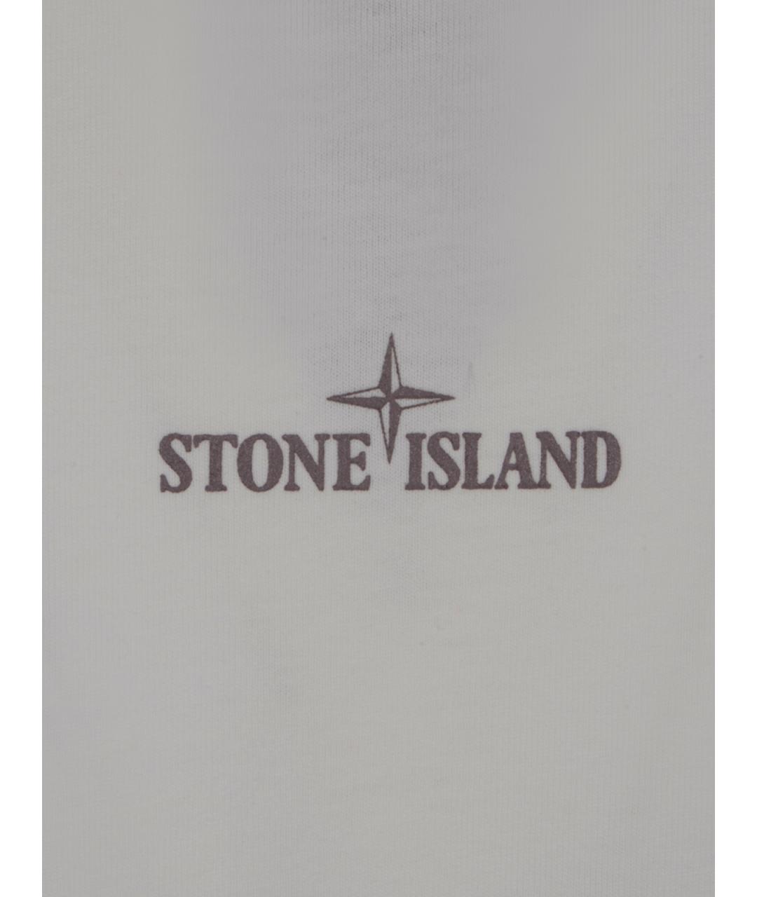 STONE ISLAND Белая хлопковая футболка, фото 3