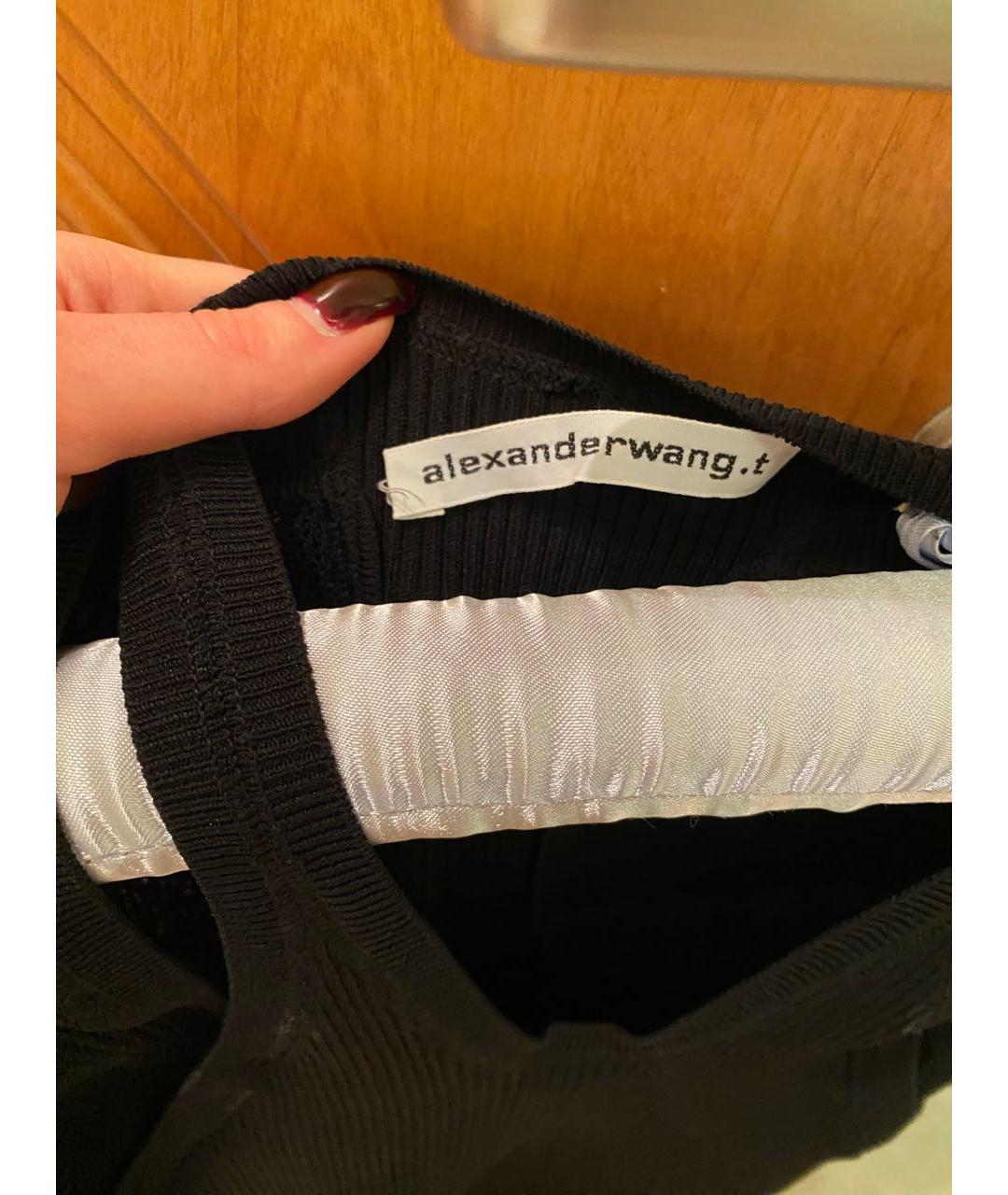 T BY ALEXANDER WANG Черное вискозное повседневное платье, фото 3