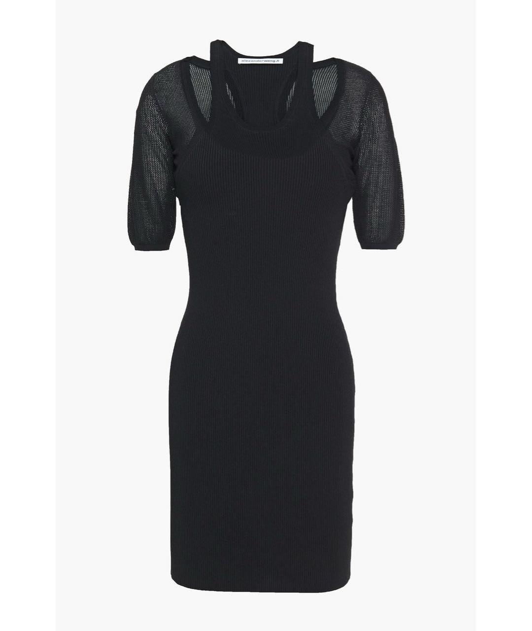 T BY ALEXANDER WANG Черное вискозное повседневное платье, фото 8