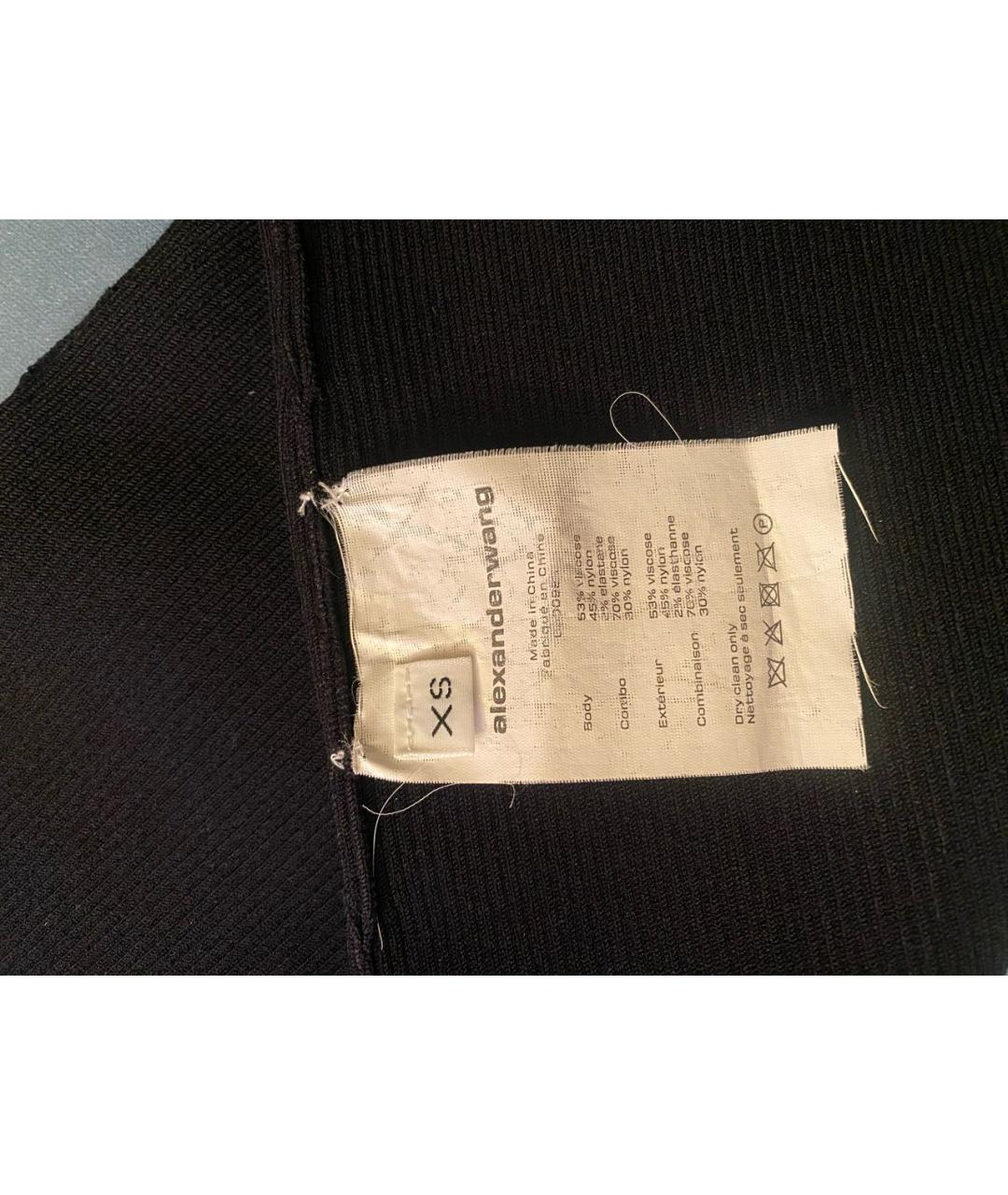 T BY ALEXANDER WANG Черное вискозное повседневное платье, фото 6