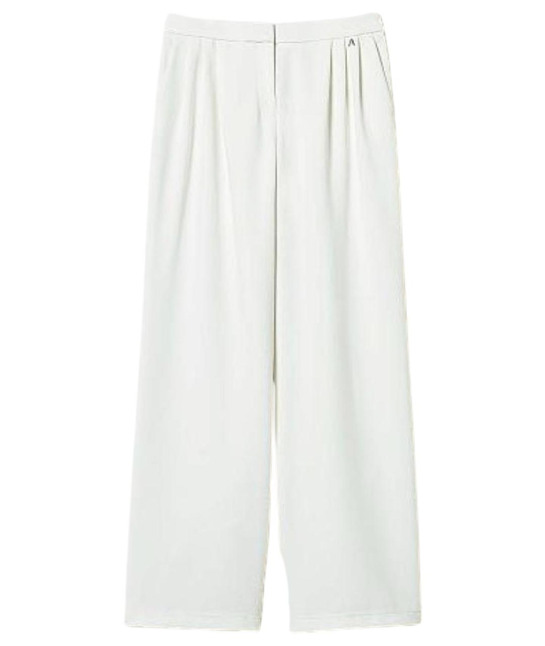 TWIN-SET Белые полиэстеровые брюки широкие, фото 1