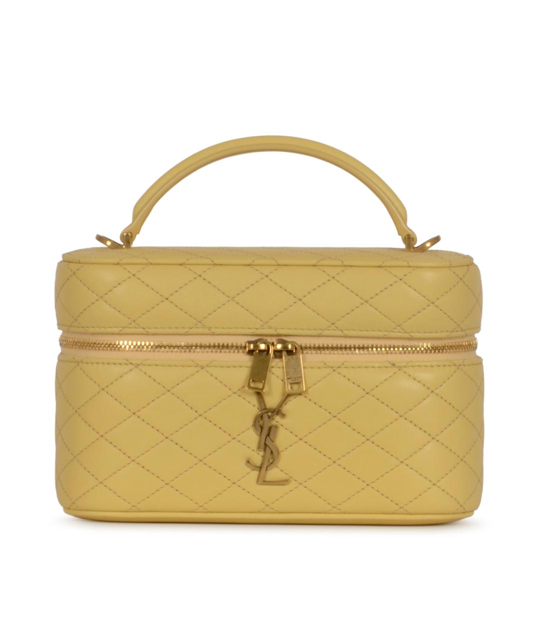 SAINT LAURENT Желтая кожаная сумка через плечо, фото 1