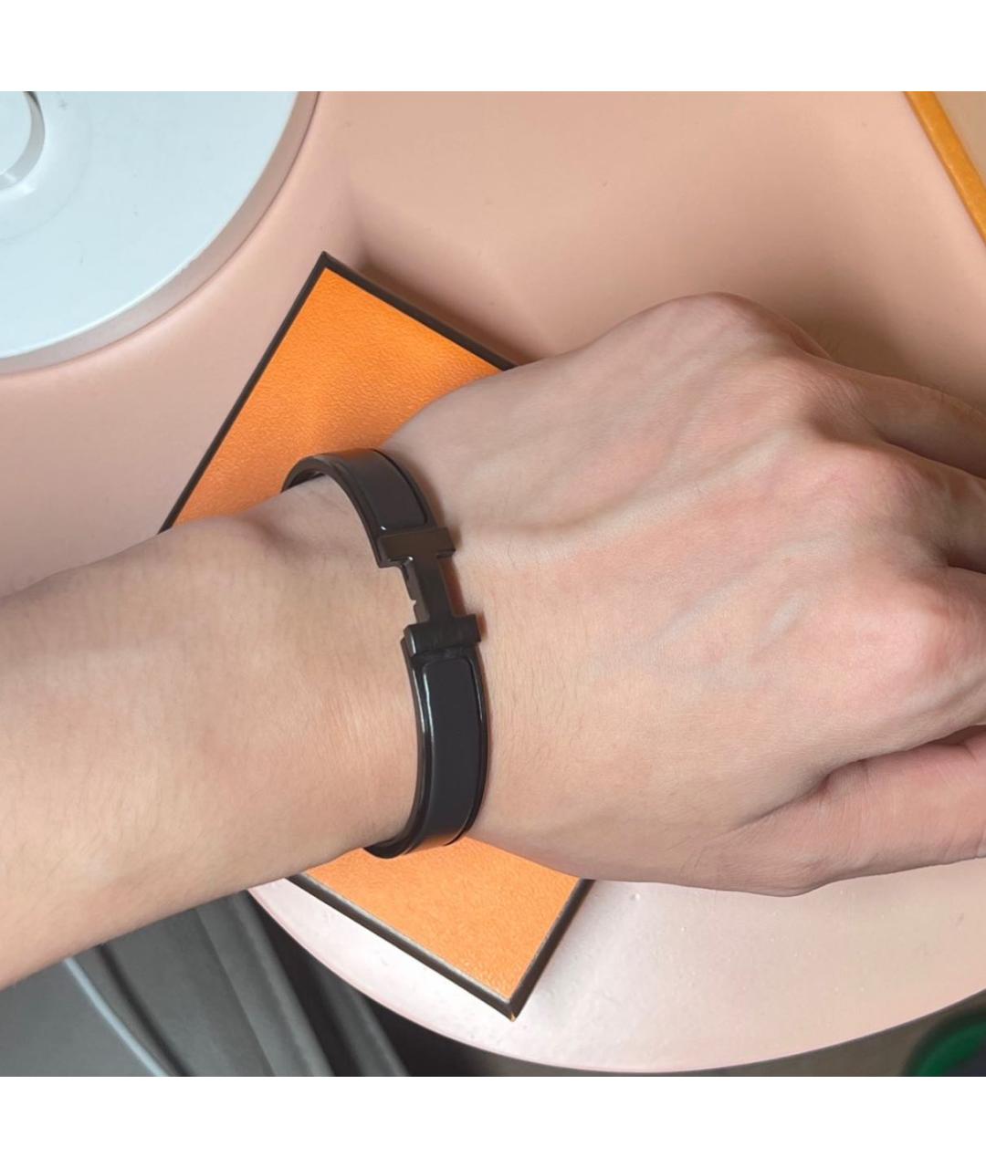 HERMES Черный браслет, фото 3