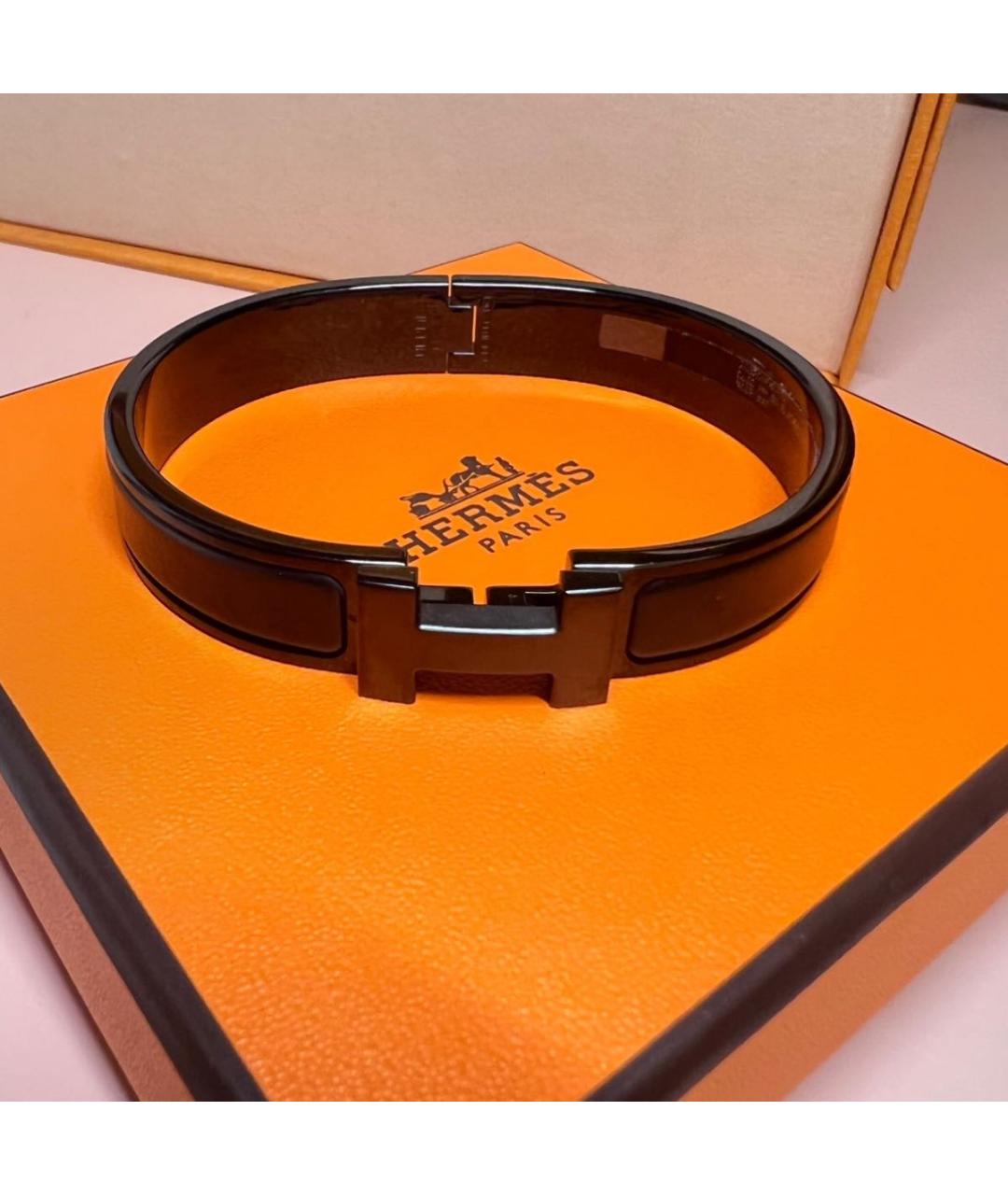 HERMES Черный браслет, фото 4