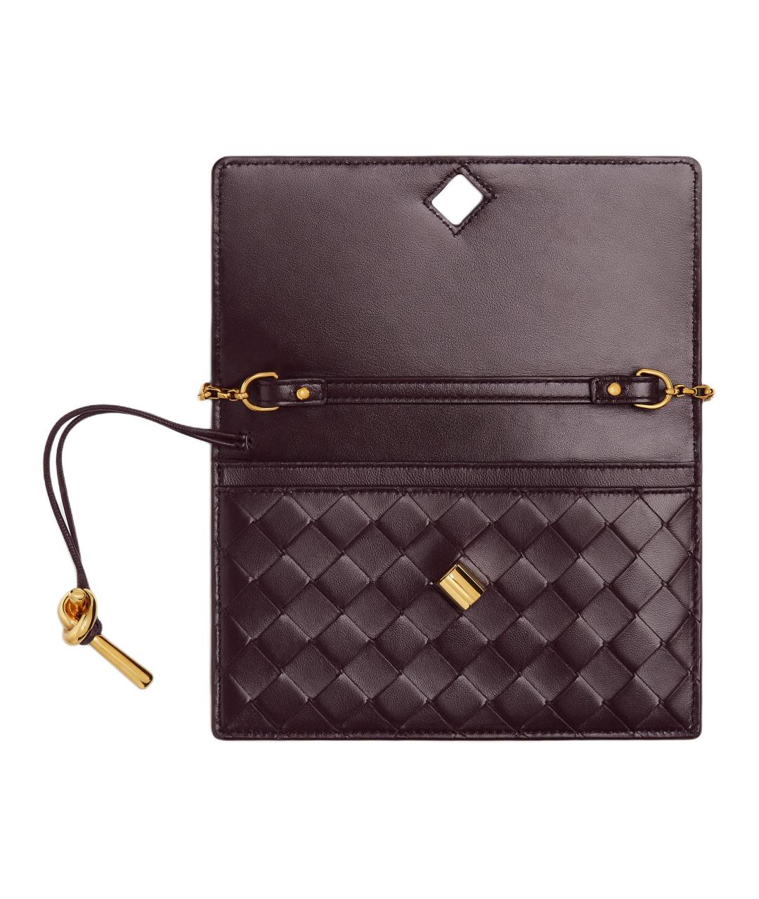 BOTTEGA VENETA Бордовая кожаная сумка через плечо, фото 4