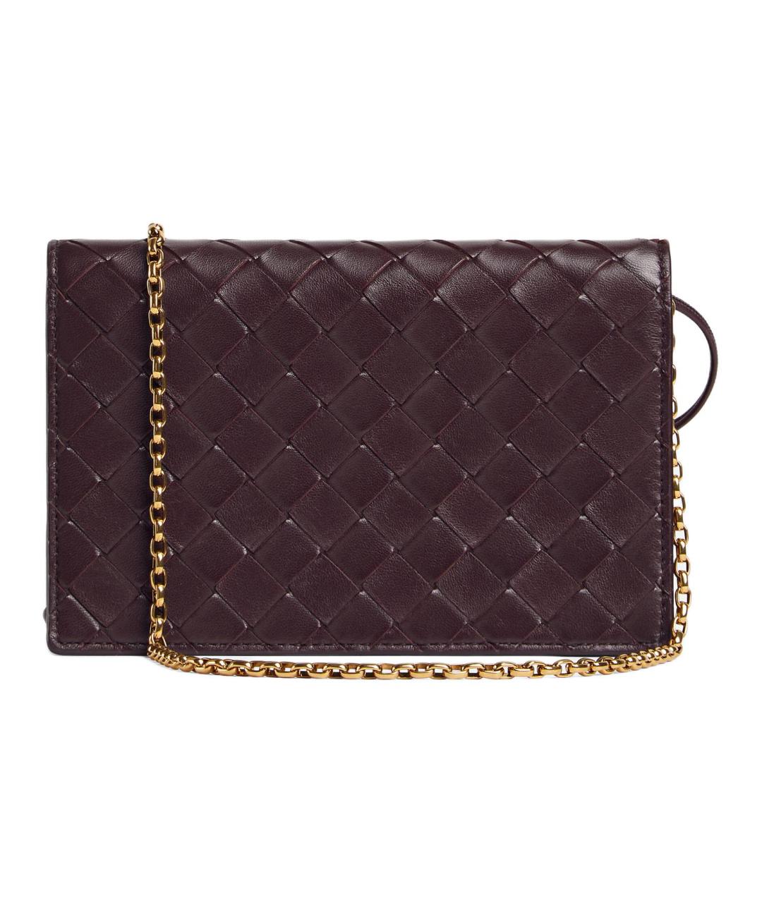BOTTEGA VENETA Бордовая кожаная сумка через плечо, фото 3