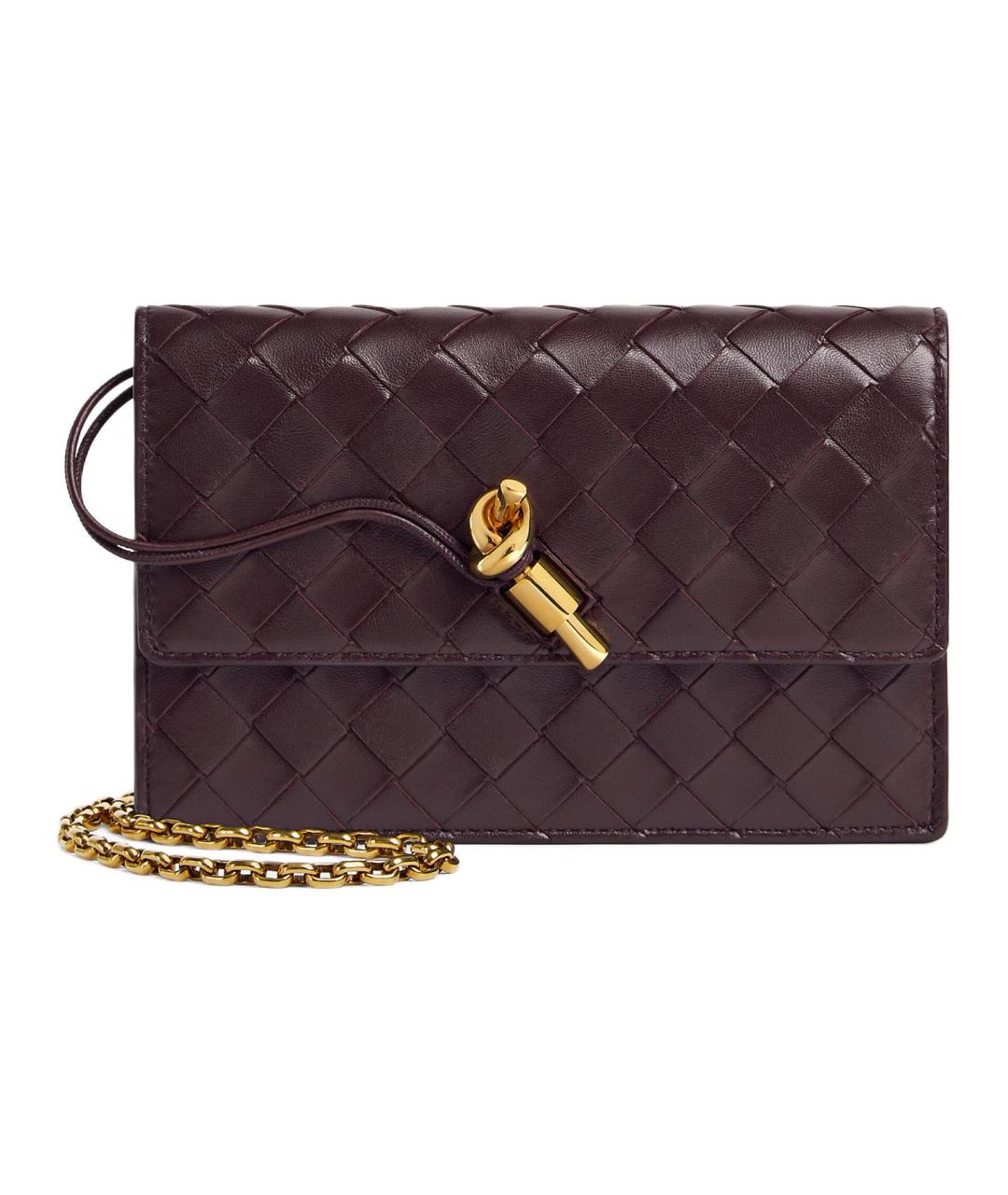 BOTTEGA VENETA Бордовая кожаная сумка через плечо, фото 1