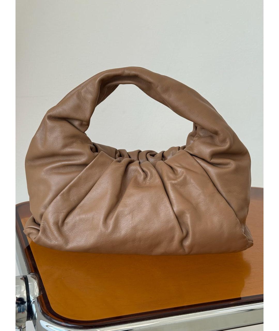 BOTTEGA VENETA Коричневая кожаная сумка с короткими ручками, фото 6