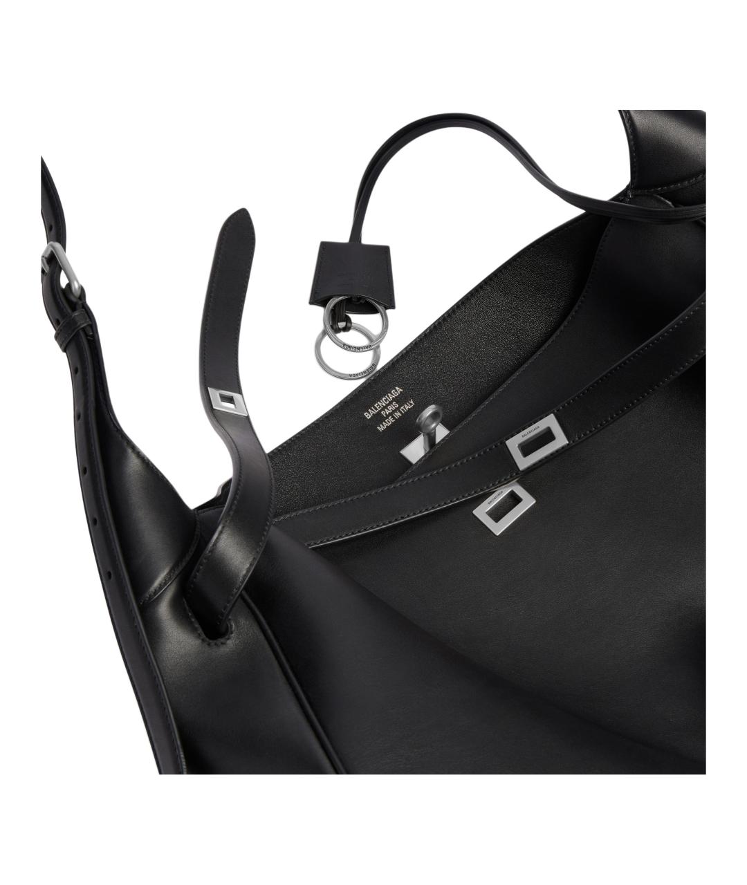 BALENCIAGA Черная кожаная сумка через плечо, фото 5