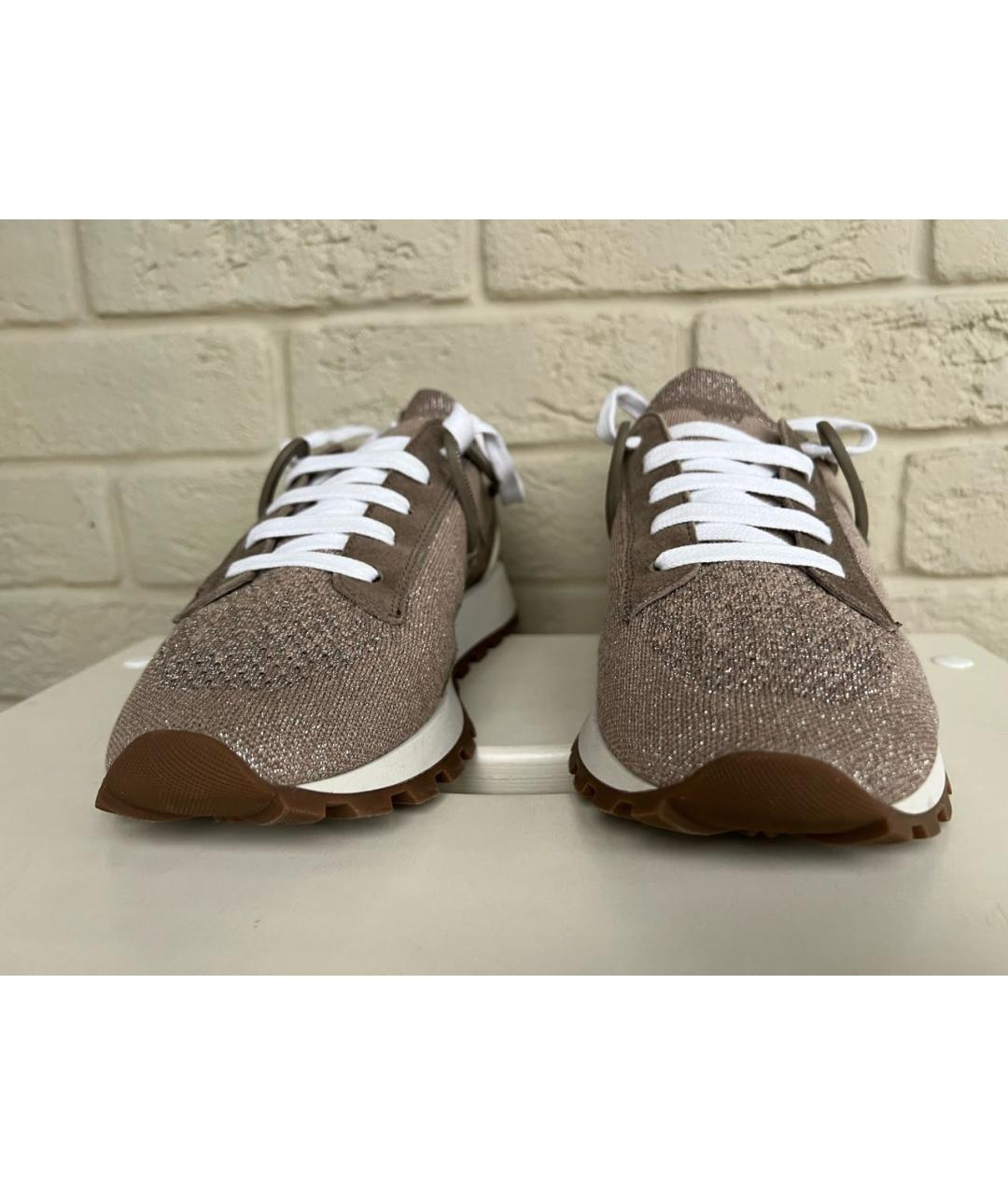 BRUNELLO CUCINELLI Бежевые текстильные кроссовки, фото 5