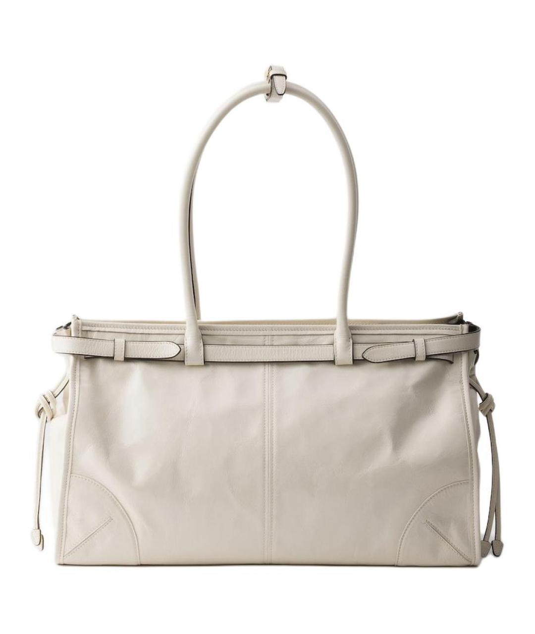 PRADA Белая кожаная сумка через плечо, фото 3