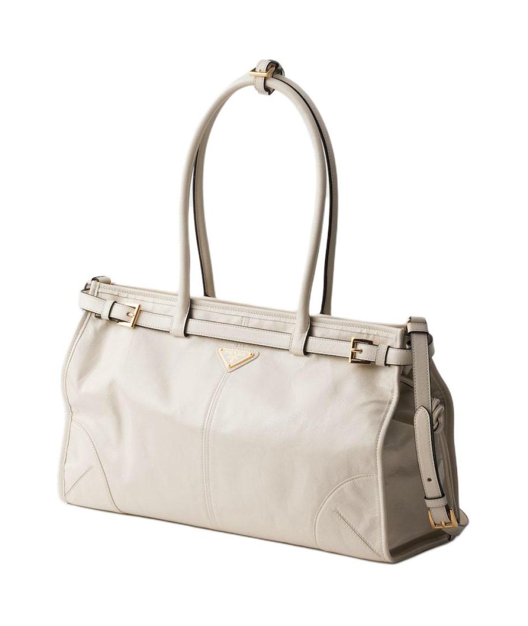 PRADA Белая кожаная сумка через плечо, фото 2