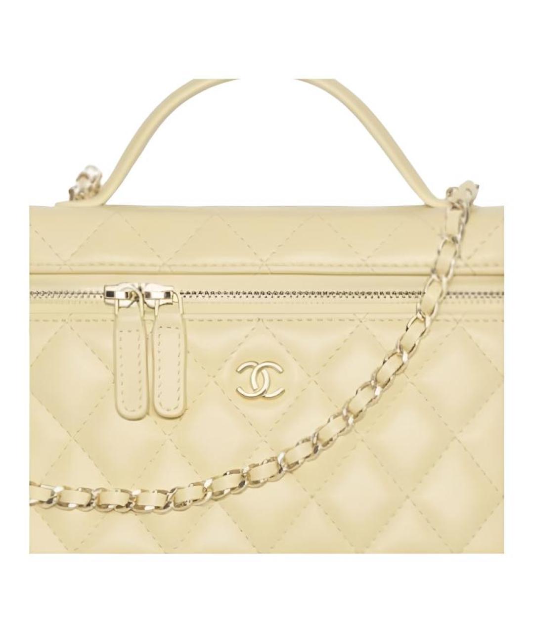 CHANEL Желтая кожаная сумка через плечо, фото 2