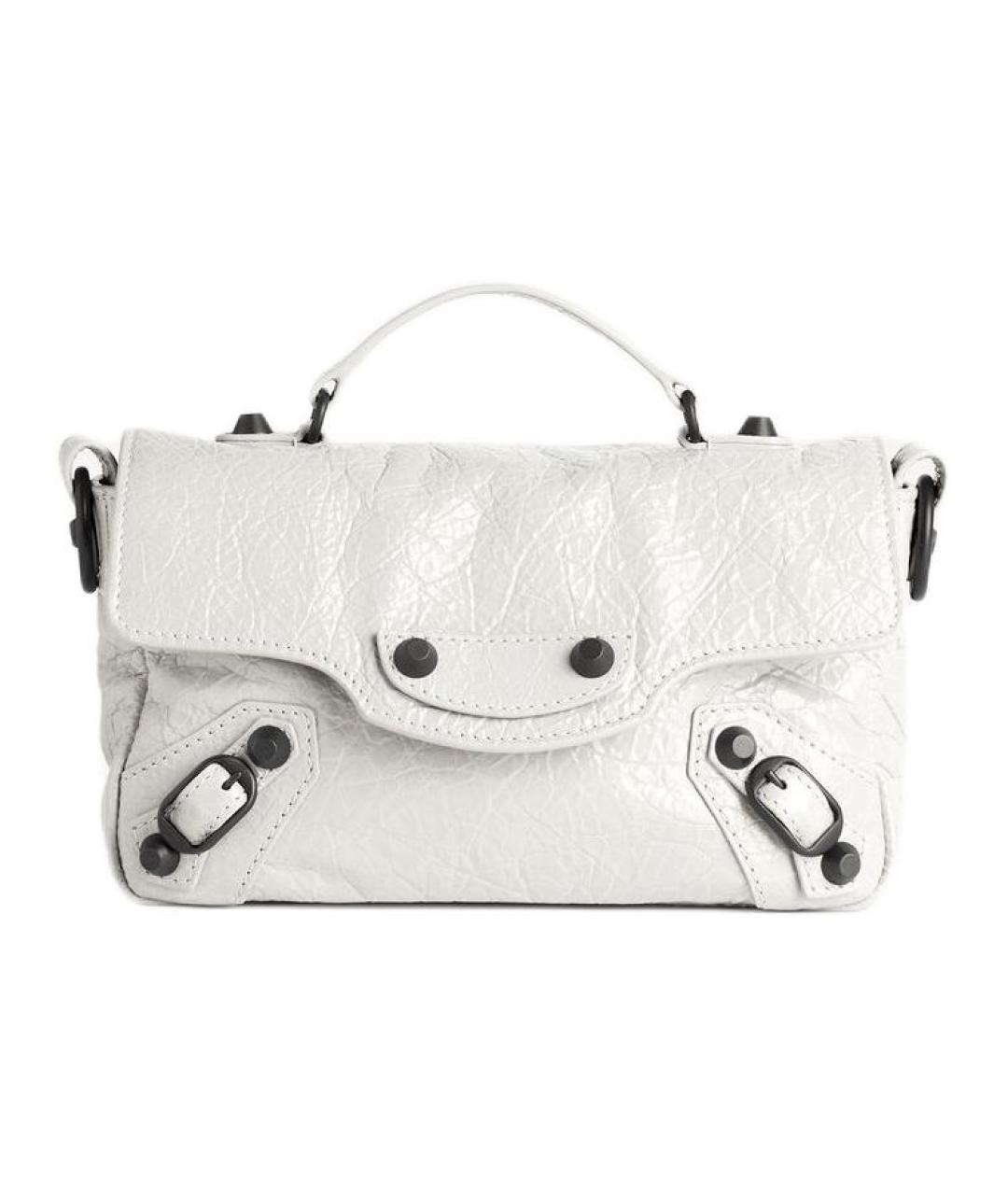BALENCIAGA Белая кожаная сумка через плечо, фото 1
