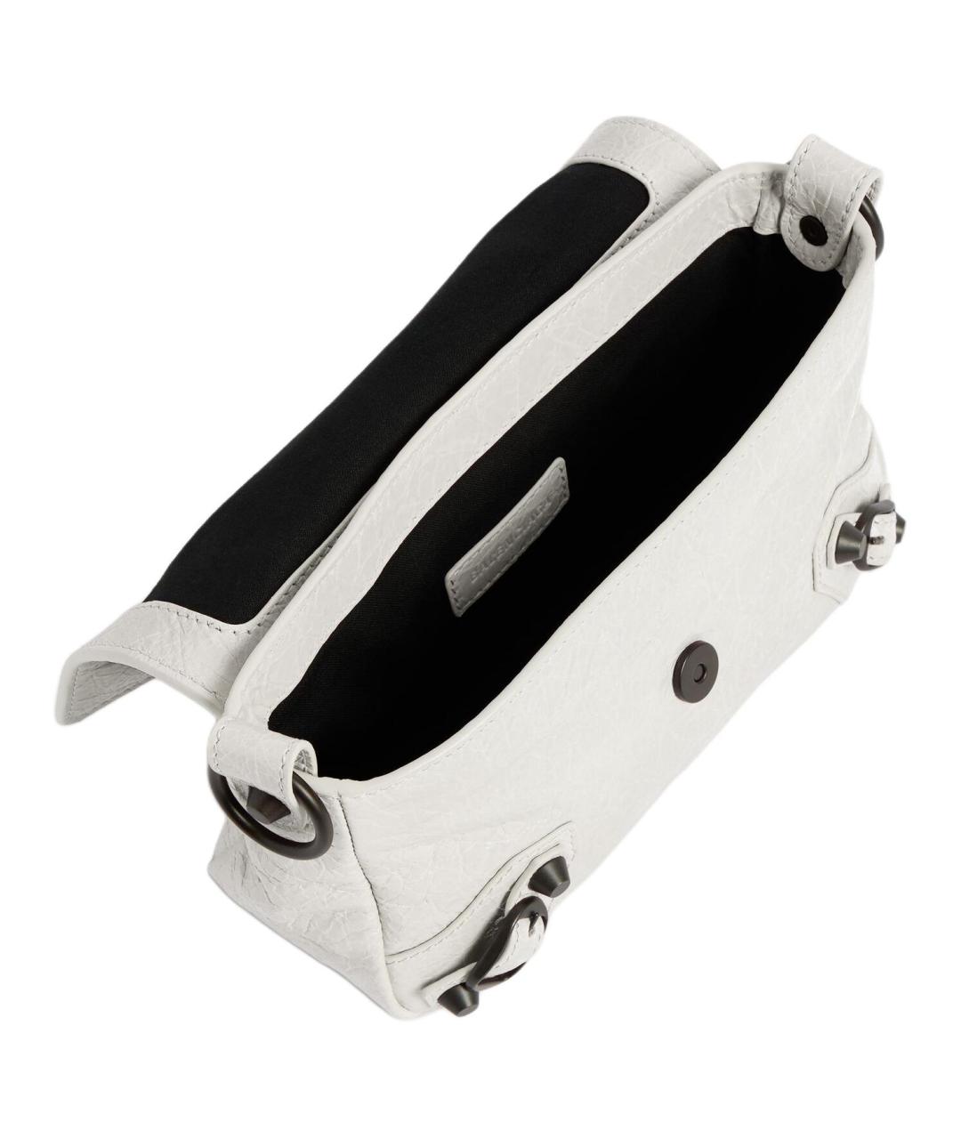 BALENCIAGA Белая кожаная сумка через плечо, фото 5