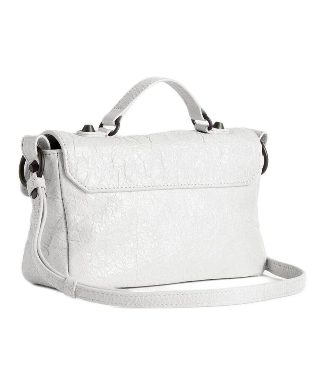 BALENCIAGA Белая кожаная сумка через плечо, фото 4